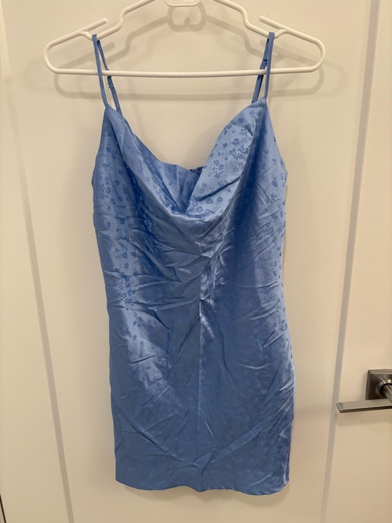 La Hearts Dresses & Skirts - LA Hearts Periwinkle Satin Y2K Style Cowl Neck Mini Dress Size Small